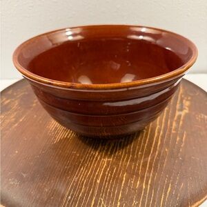 Vintage MARCREST Ovenproof Stoneware Brown Mixing Bowl 9” Wide x 4.75” Tall